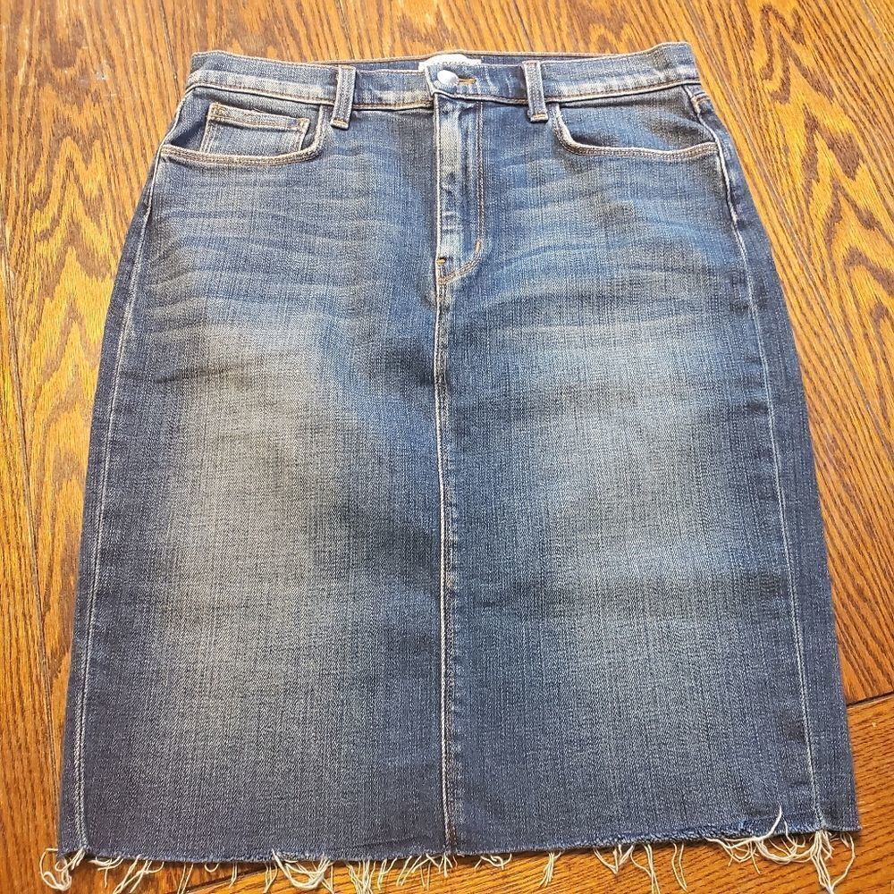 L'Agence blue denim cutoff skirt size 29